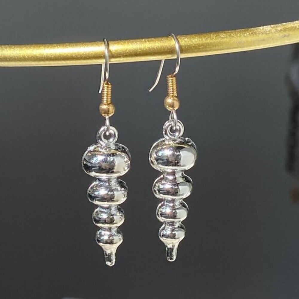 Silver Cone Drop Earrings